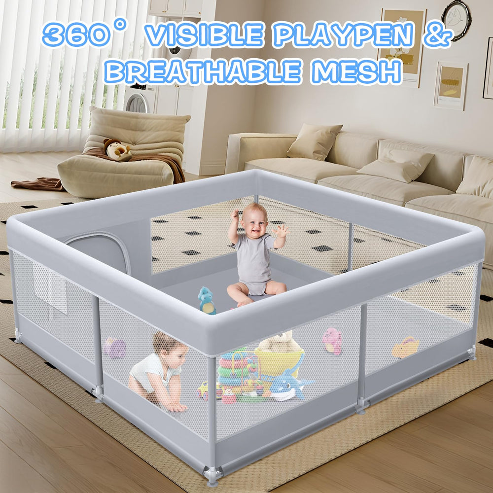 XVISHX playpen used indoors or outdoors for flexible supervision