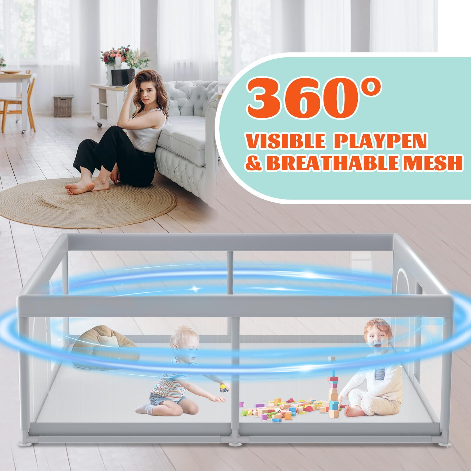 XVISHX playpen outdoor/indoor setup for flexible use.