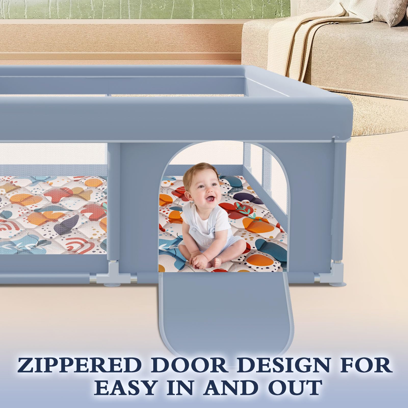 XVISHX indoor-outdoor playpen supports safe, flexible use anywhere.