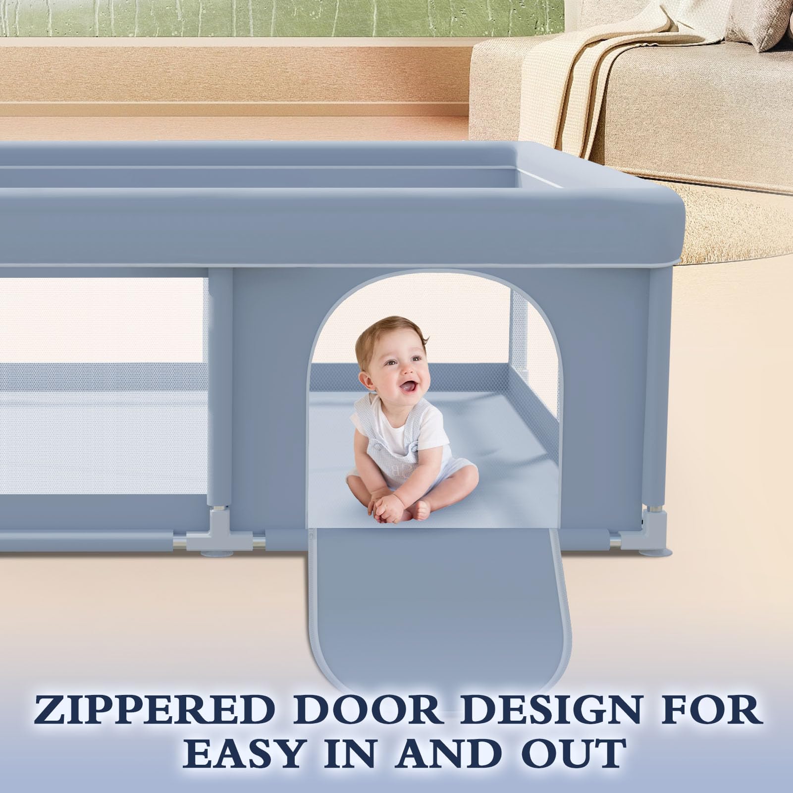 XVISHX outdoor-ready playpen used safely in yard or patio spaces.
