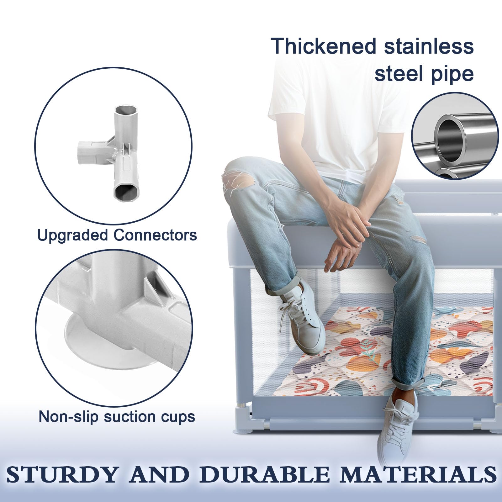 XVISHX safety suction cups add stability on floors.