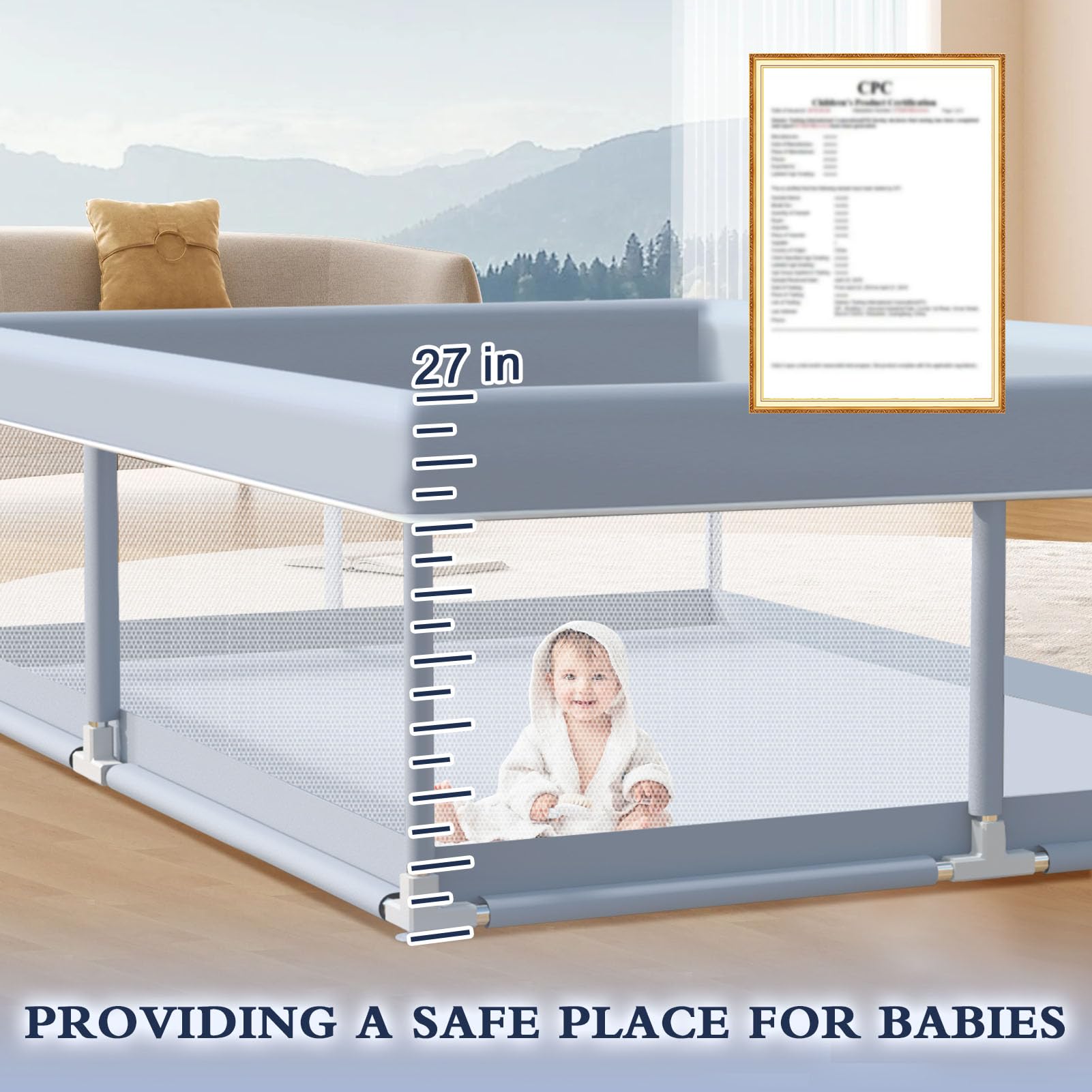 XVISHX playpen skin-friendly fabric offers comfortable, safe play sessions for babies