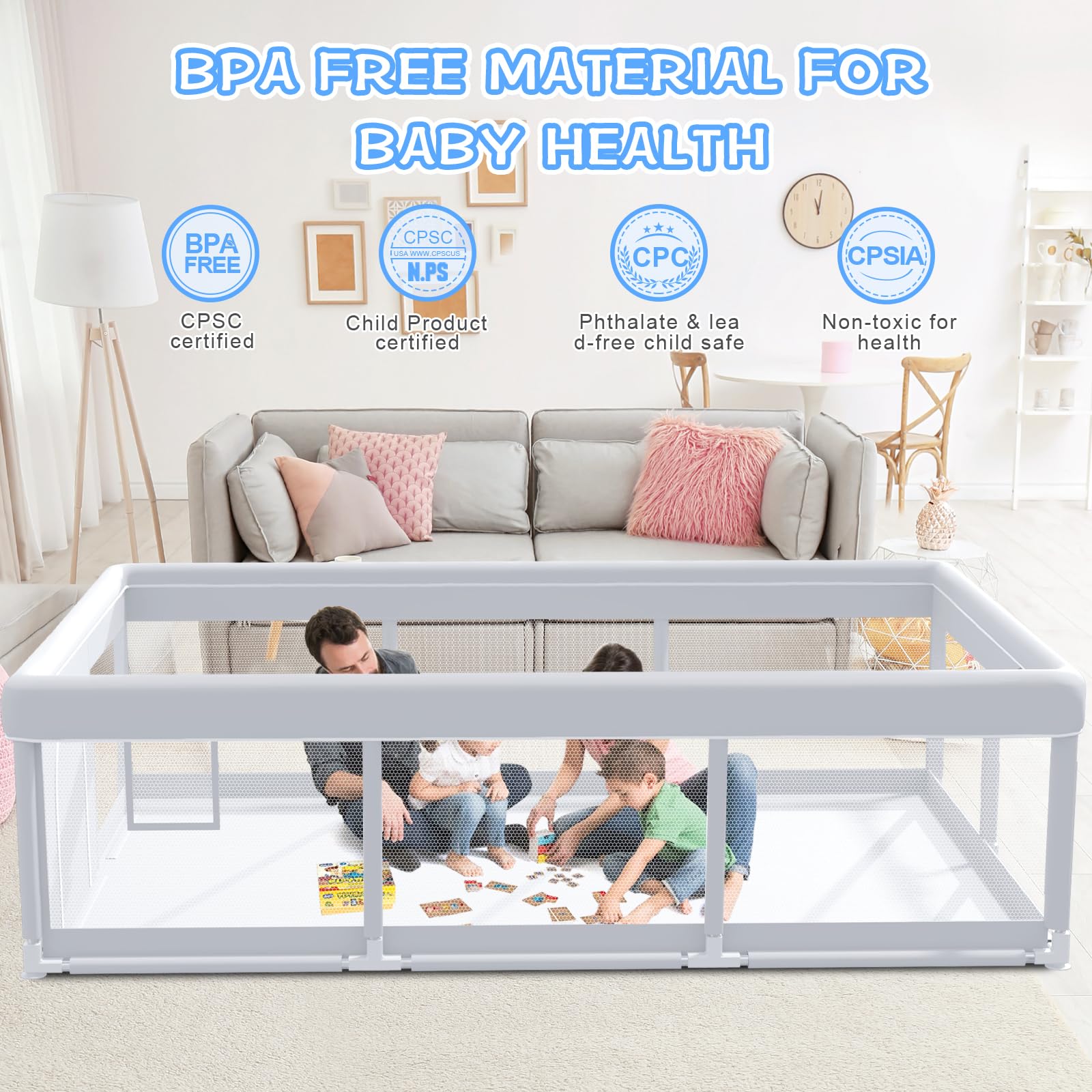 XVISHX Playpen waterproof Oxford cloth helps quick spill cleanup and stain resistance