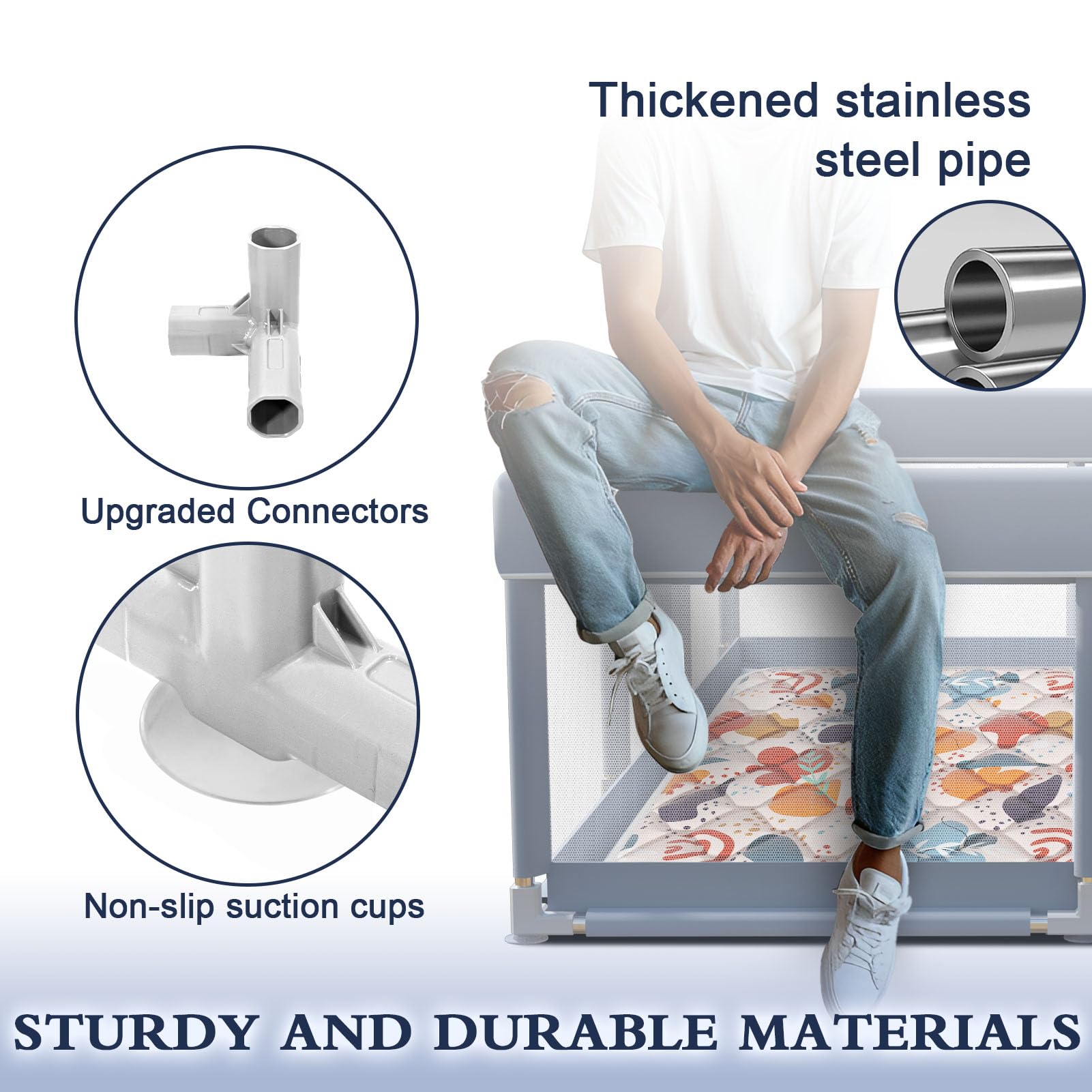 XVISHX safety materials closeup highlights BPA-free frame for peace of mind.
