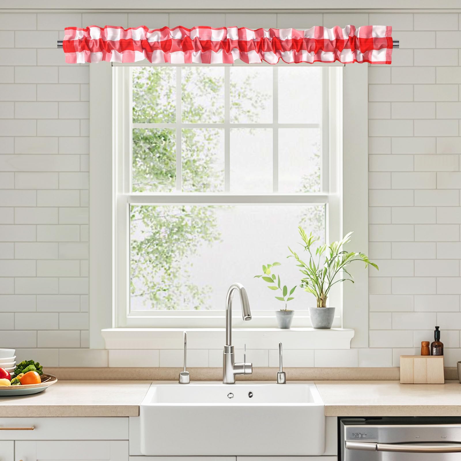 XWZO sleeve topper header-ruffle detail showcases 1-inch ruffles for cozy kitchen décor