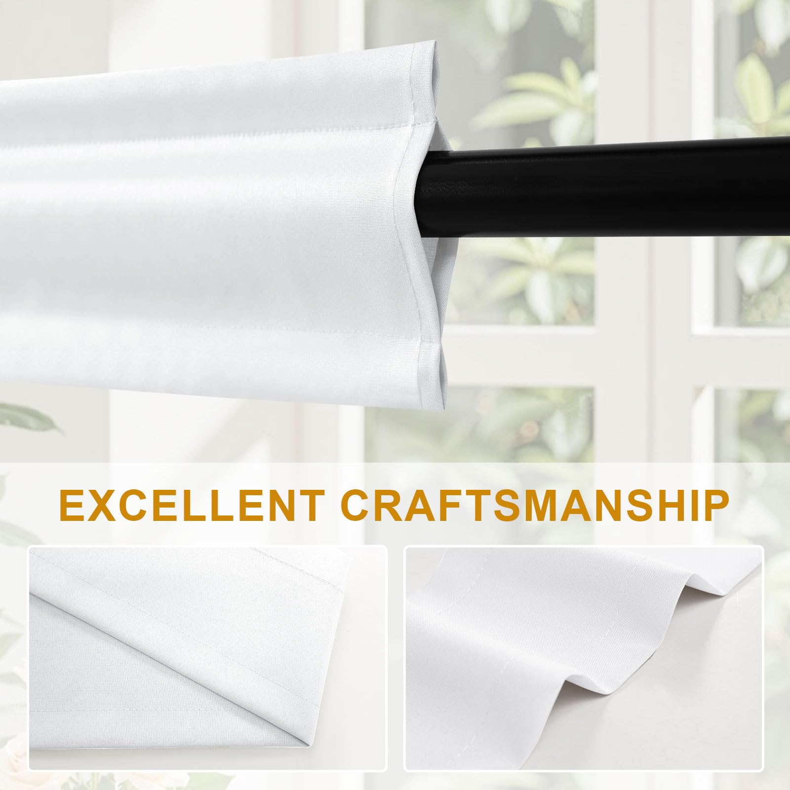 XWZO Sleeve Topper living room setup provides clean, durable window dressing.