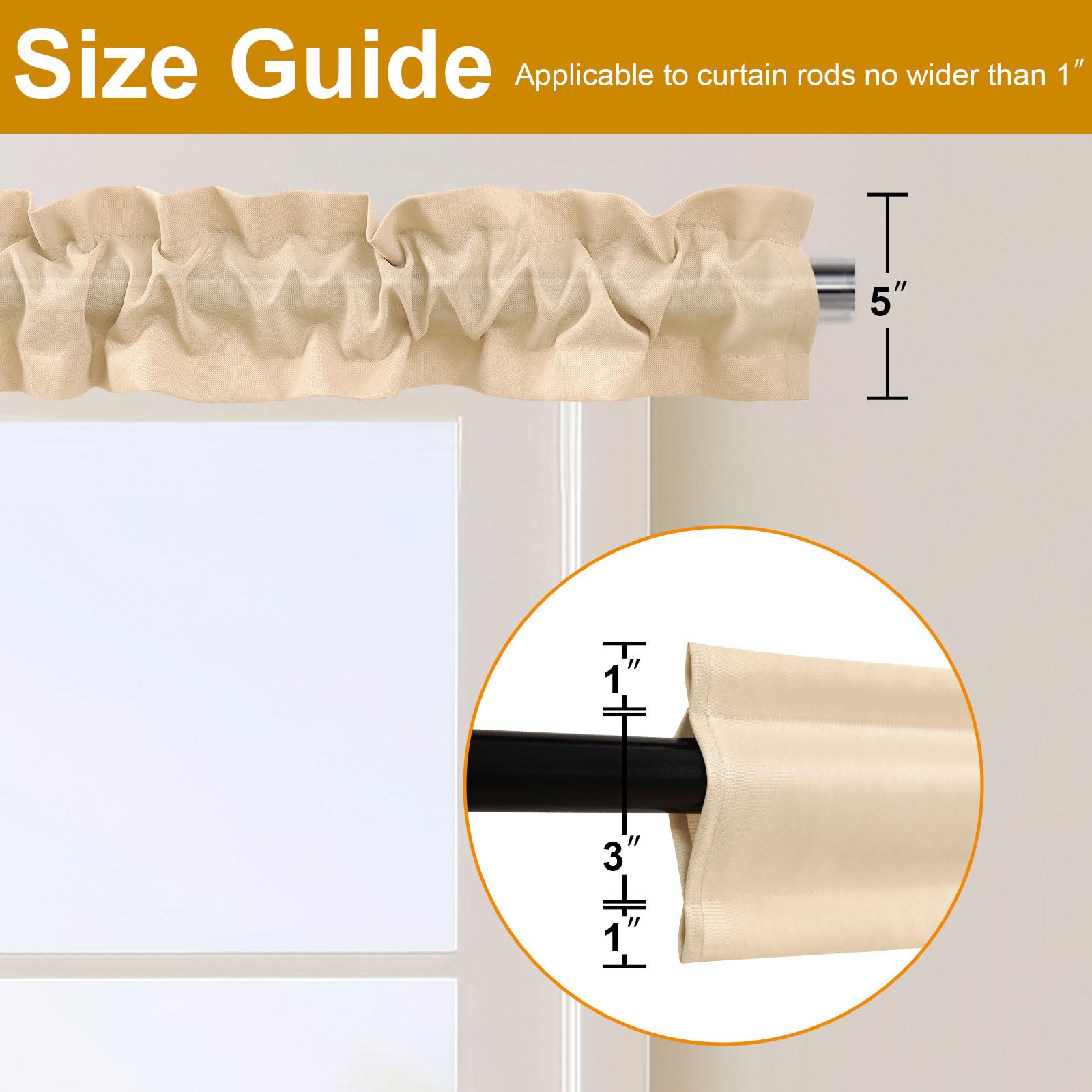 XWZO Sleeve Topper 3-inch pole pocket detail enables easy hanging.