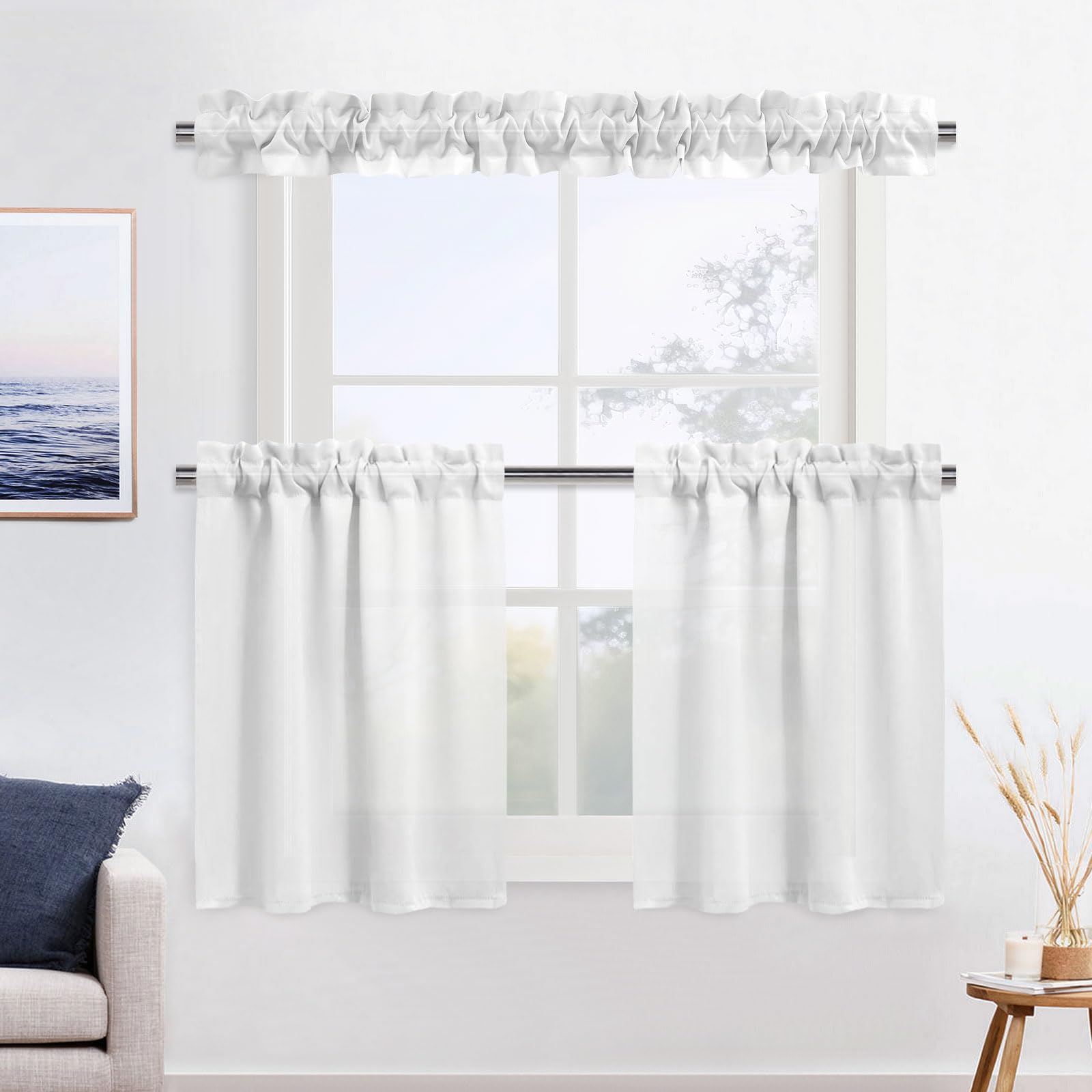 XWZO Sleeve Topper ruffle detail top highlights decorative trim for kitchen windows.