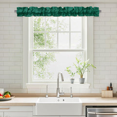 XWZO Sleeve Topper close-up of emerald texture adds subtle luxury to any window.