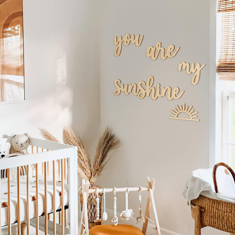 Xylolfsty boho nursery wall art with neutral wooden sign