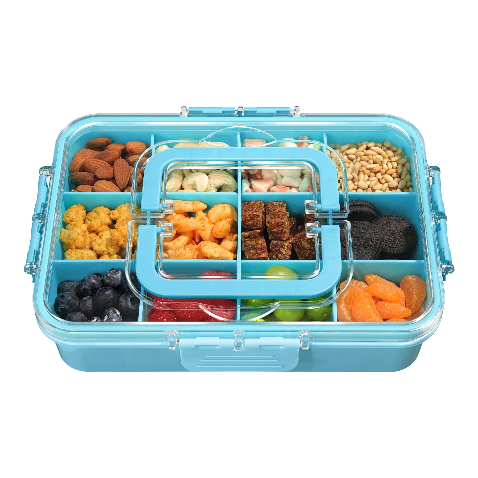 Xyptorix Snack Box with adjustable dividers keeps snacks organized for kids' lunches