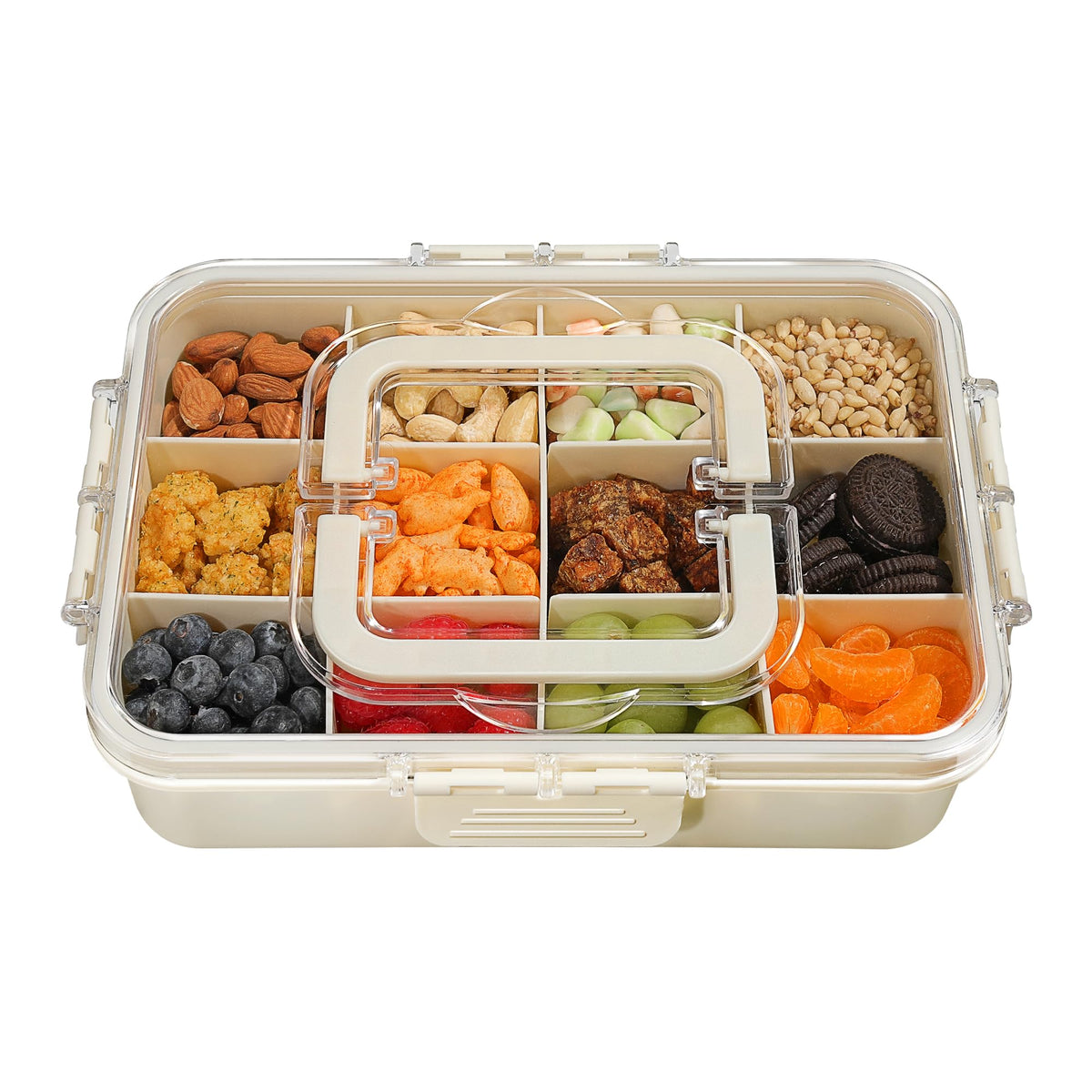 Xyptorix Snack Box container with 12 adjustable compartments for kid-friendly portions