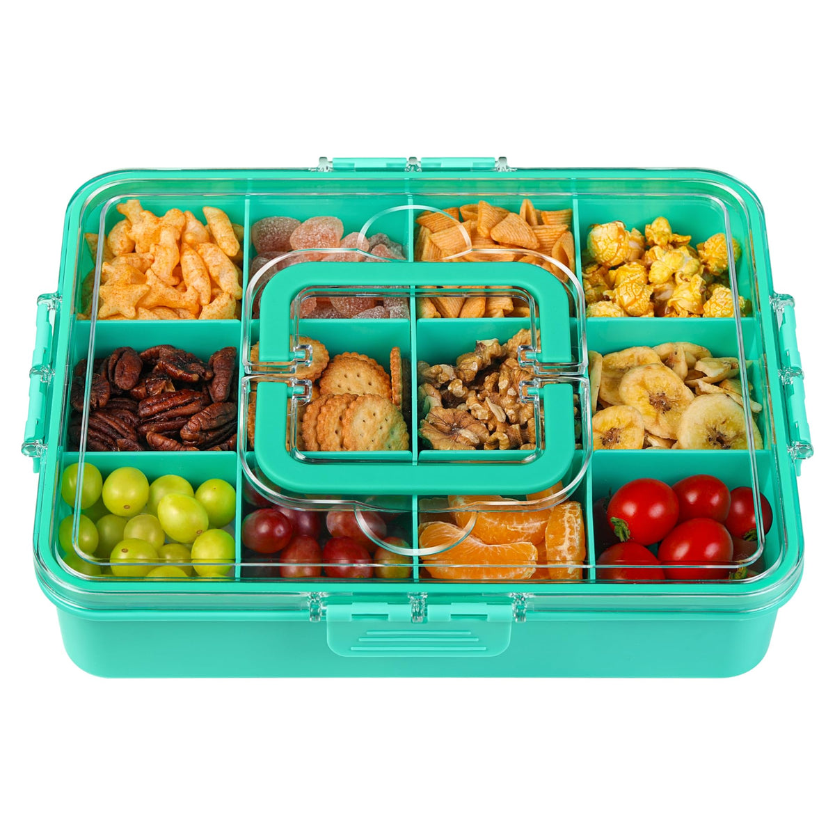 Xyptorix snack box large container with compartments helps organize school snacks.