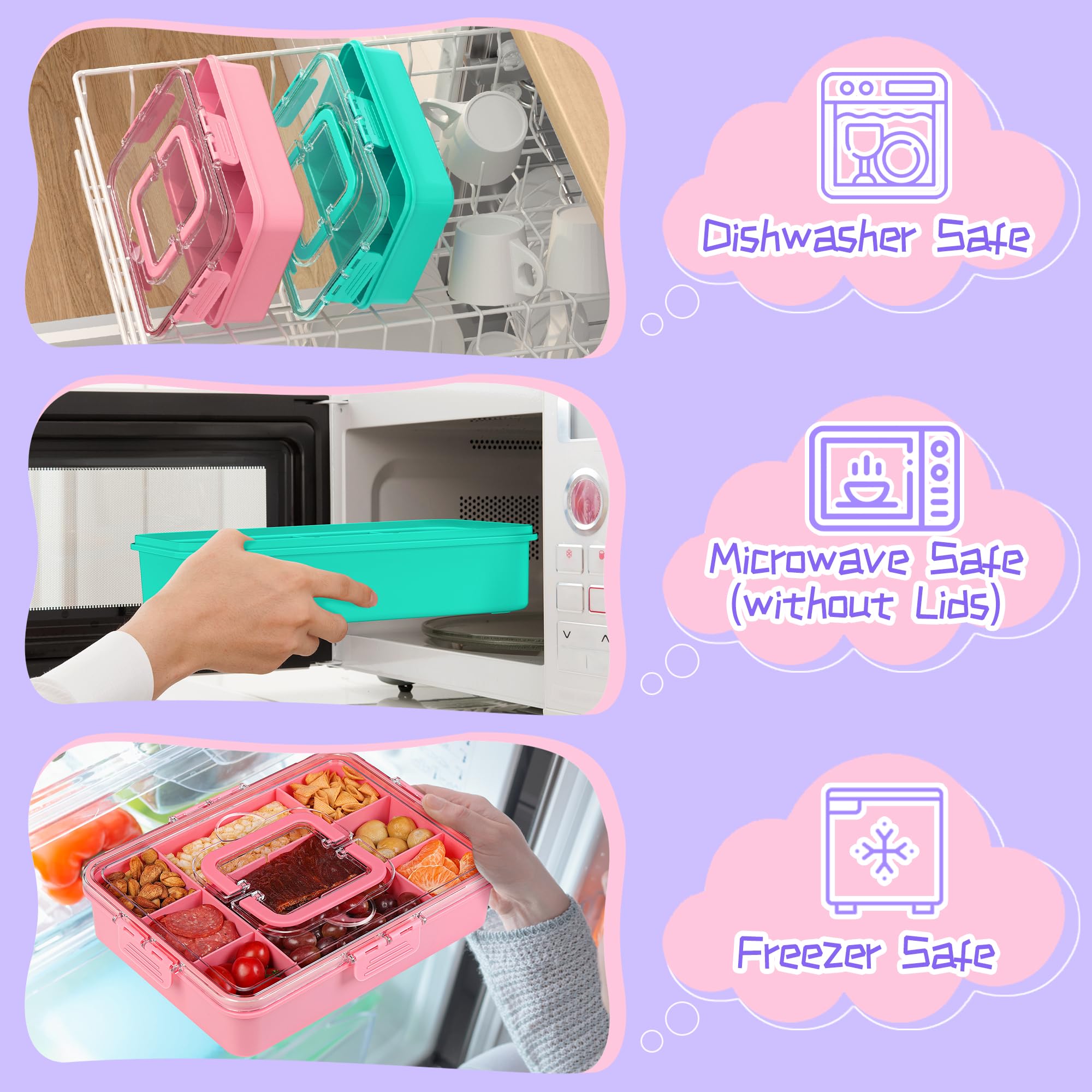 Xyptorix Snack Box base is microwave-safe when the lid is removed.