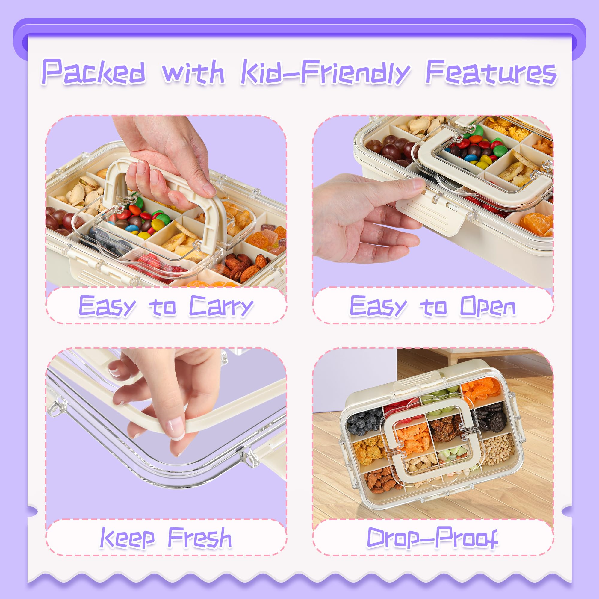 Xyptorix Snack Box features a durable handle and silicone seal for freshness