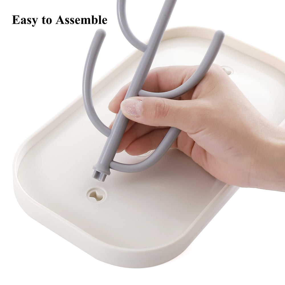 XYW bottle drying rack nipples and pacifiers area shows versatile drying for small parts.