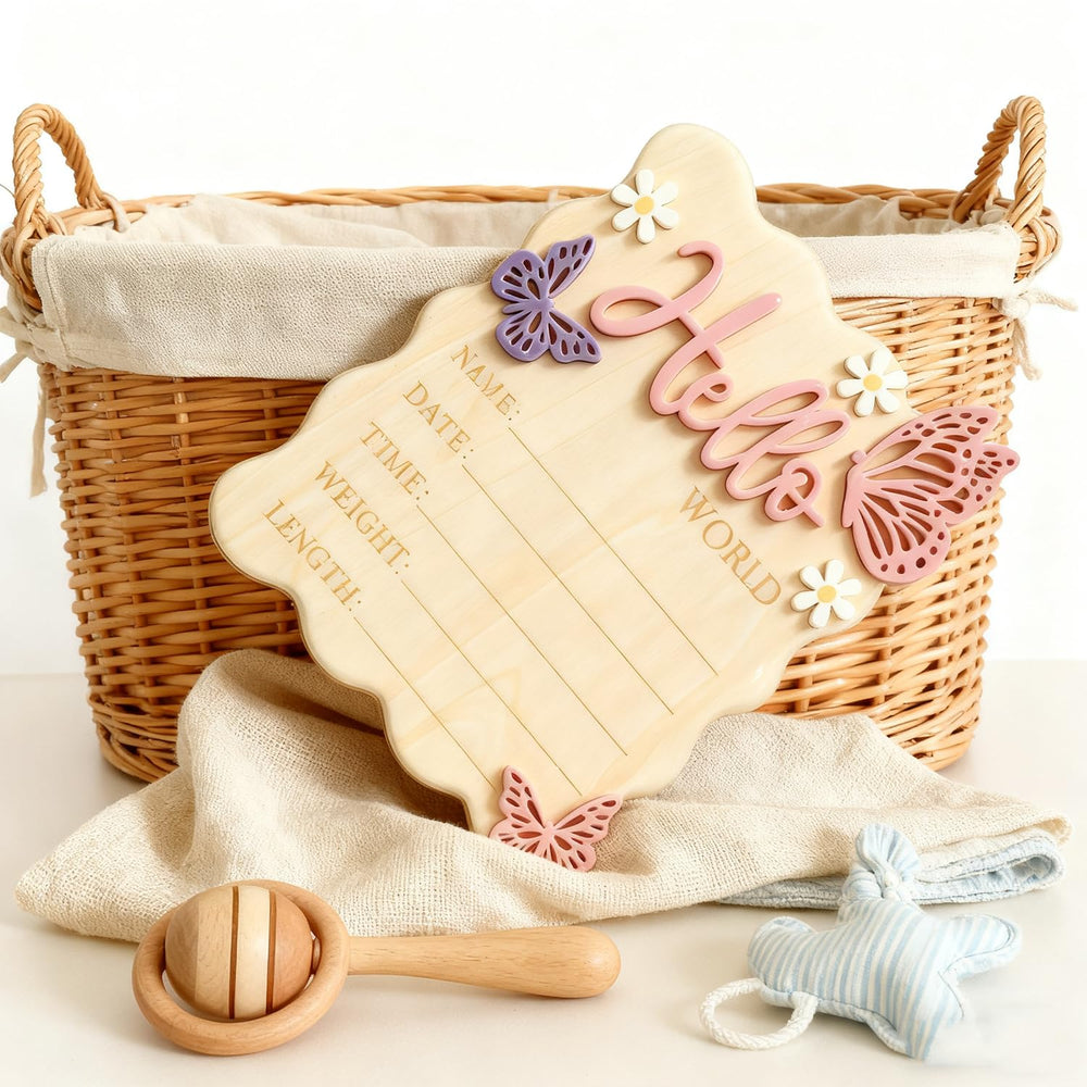 XYZRTLON newborn photo prop wooden sign in pink for shoots