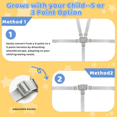 XZESH High Chair Straps quick-release buckles for easy securing