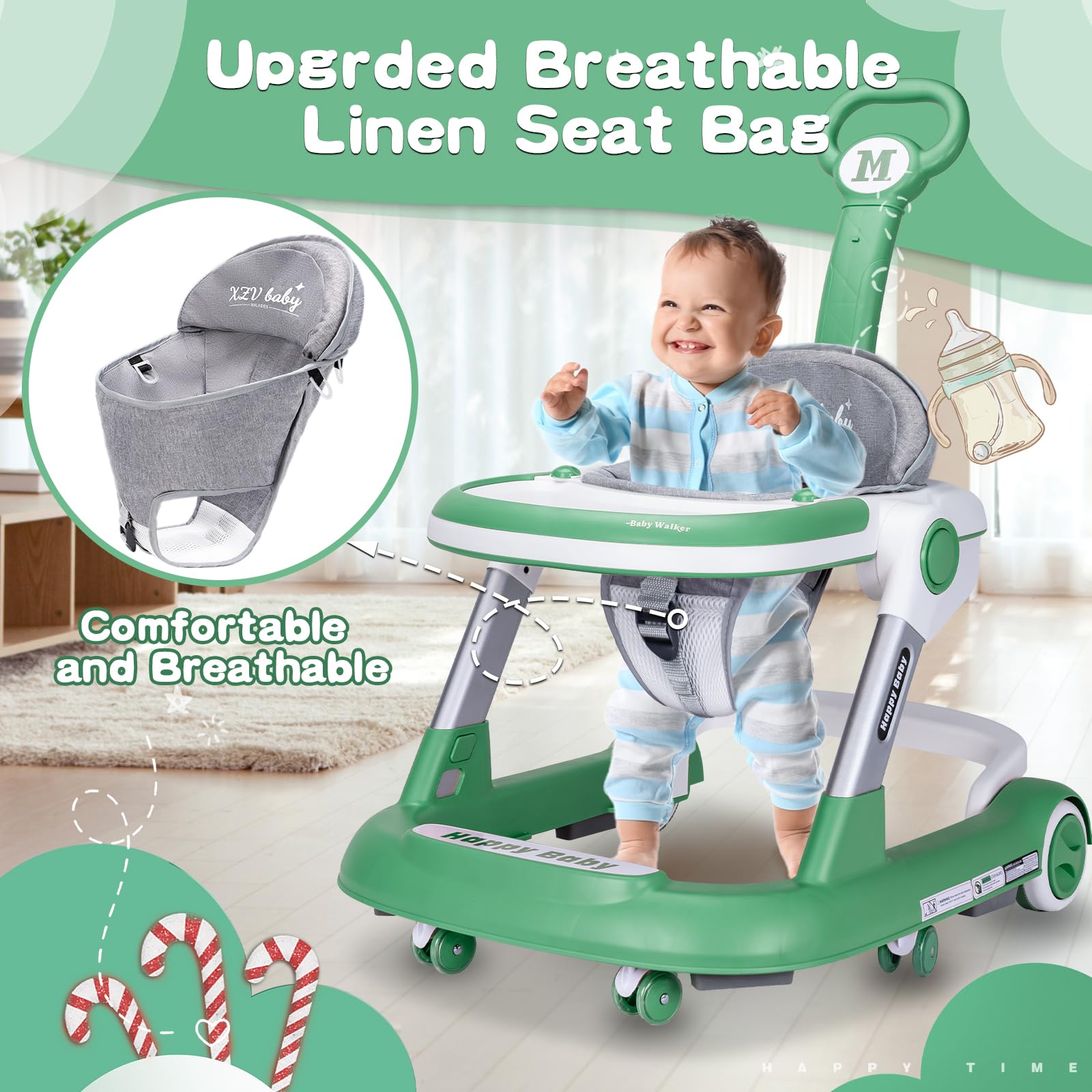 XZV baby walker dining chair mode safely supports mealtime seating