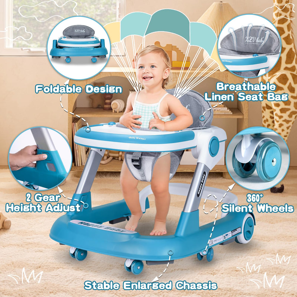 XZV Baby Walker mute wheels provide smooth, quiet grounding during playtime