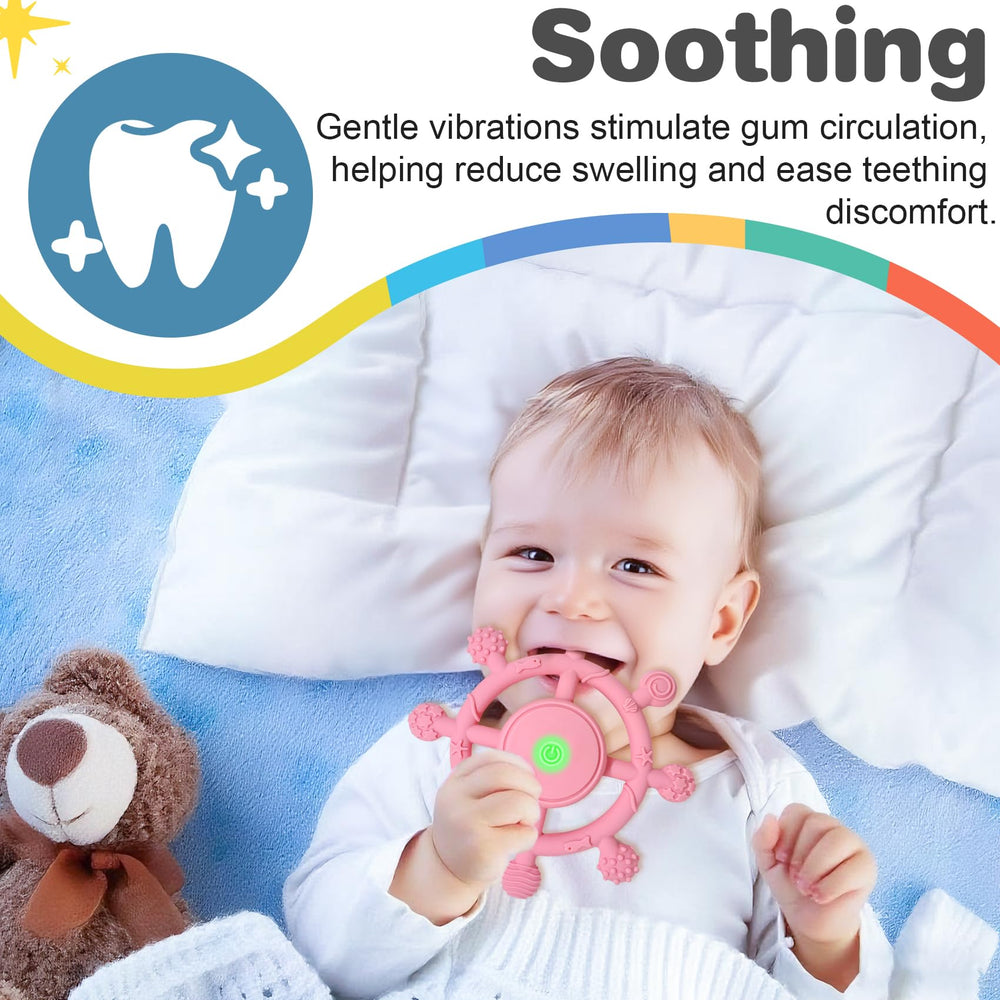Y YOFUN teether pictured for on-the-go use in carrier or bag