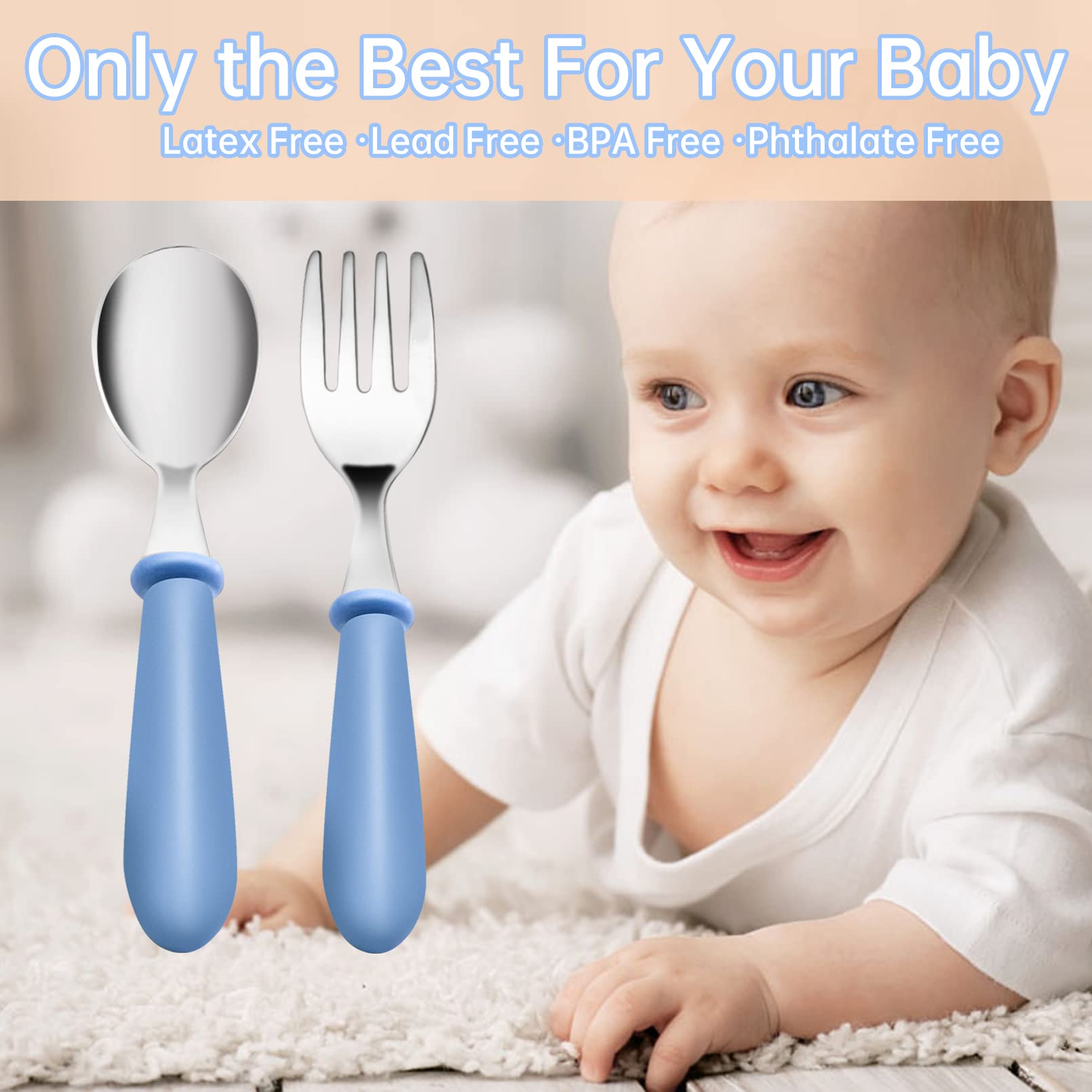 YACAISI dishwasher-safe kid utensils simplify cleanup after meals.
