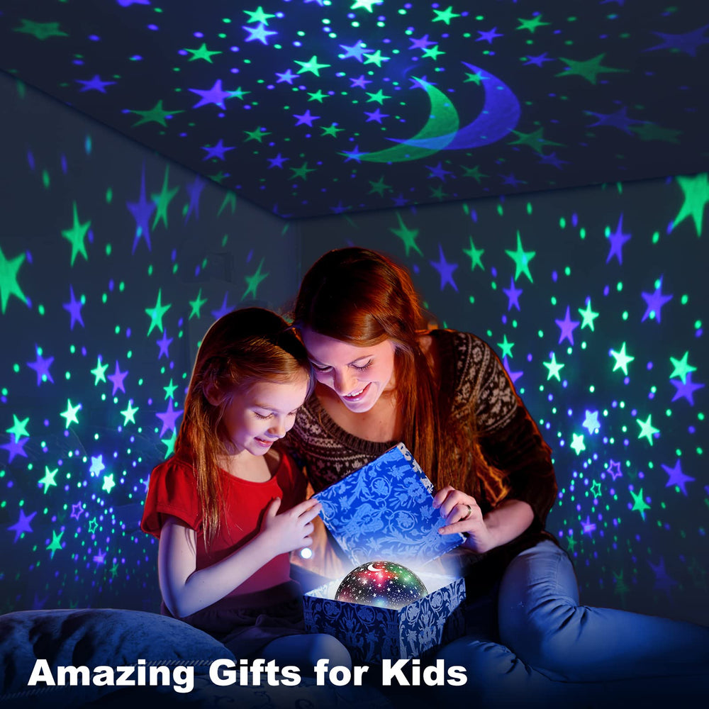 YACHANCE Star Projection Ceiling view shows rotating stars for a calm bedtime.
