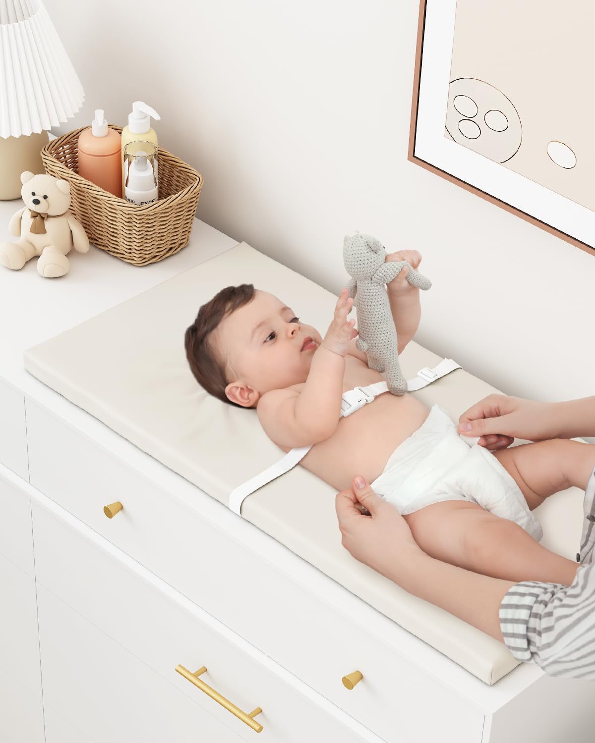 YACODAVO wipeable baby-changing-pad easy-clean surface saves time during messy changes.