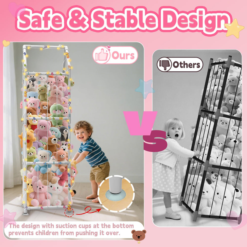 YACONA vertical design saves floor space for tidy playrooms.