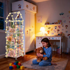 YACONA stuffed-animal-storage-vertical-zoo-cage saves space with a playful display.