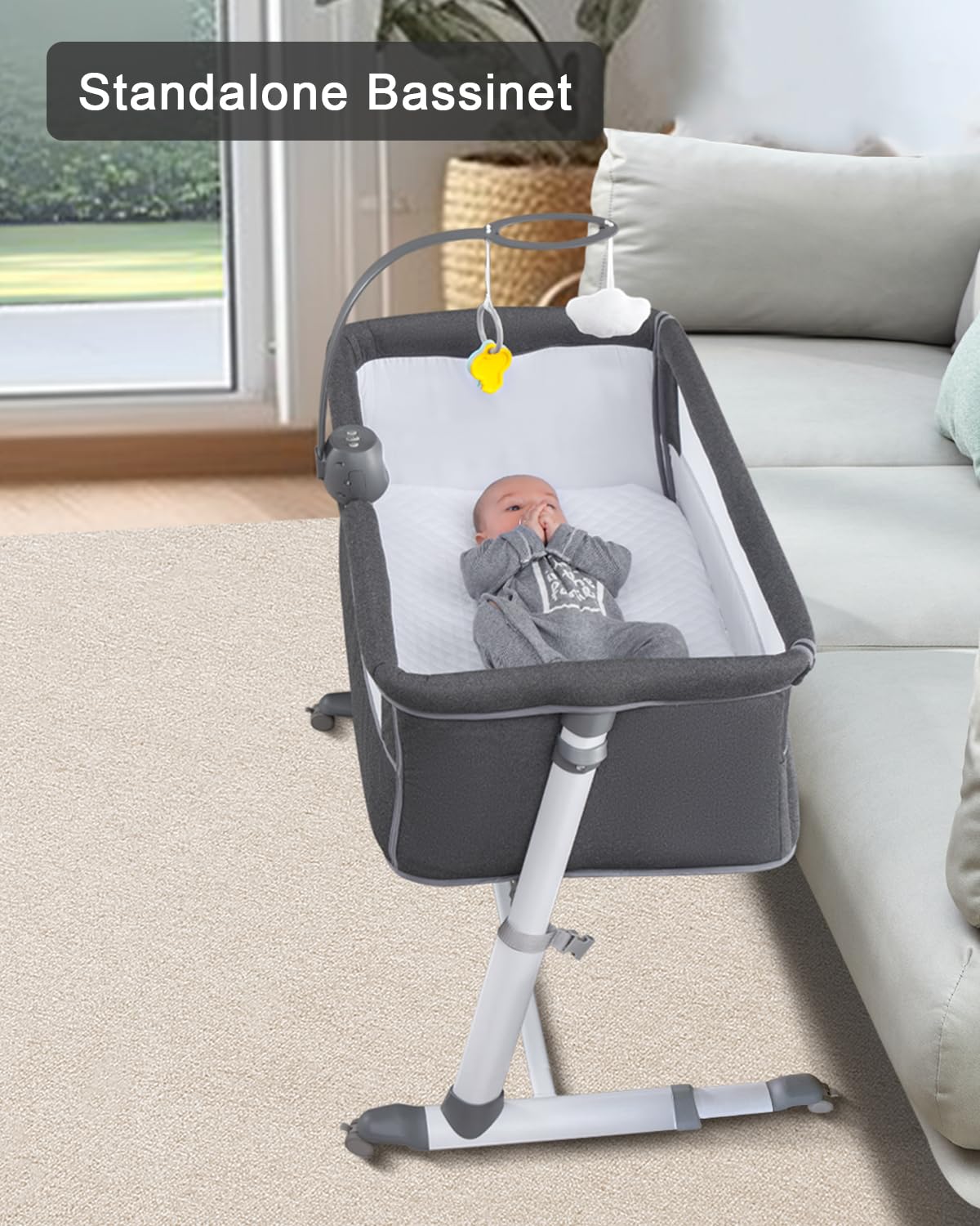 Yacul height adjustment demonstrates bed-aligned sleep setup