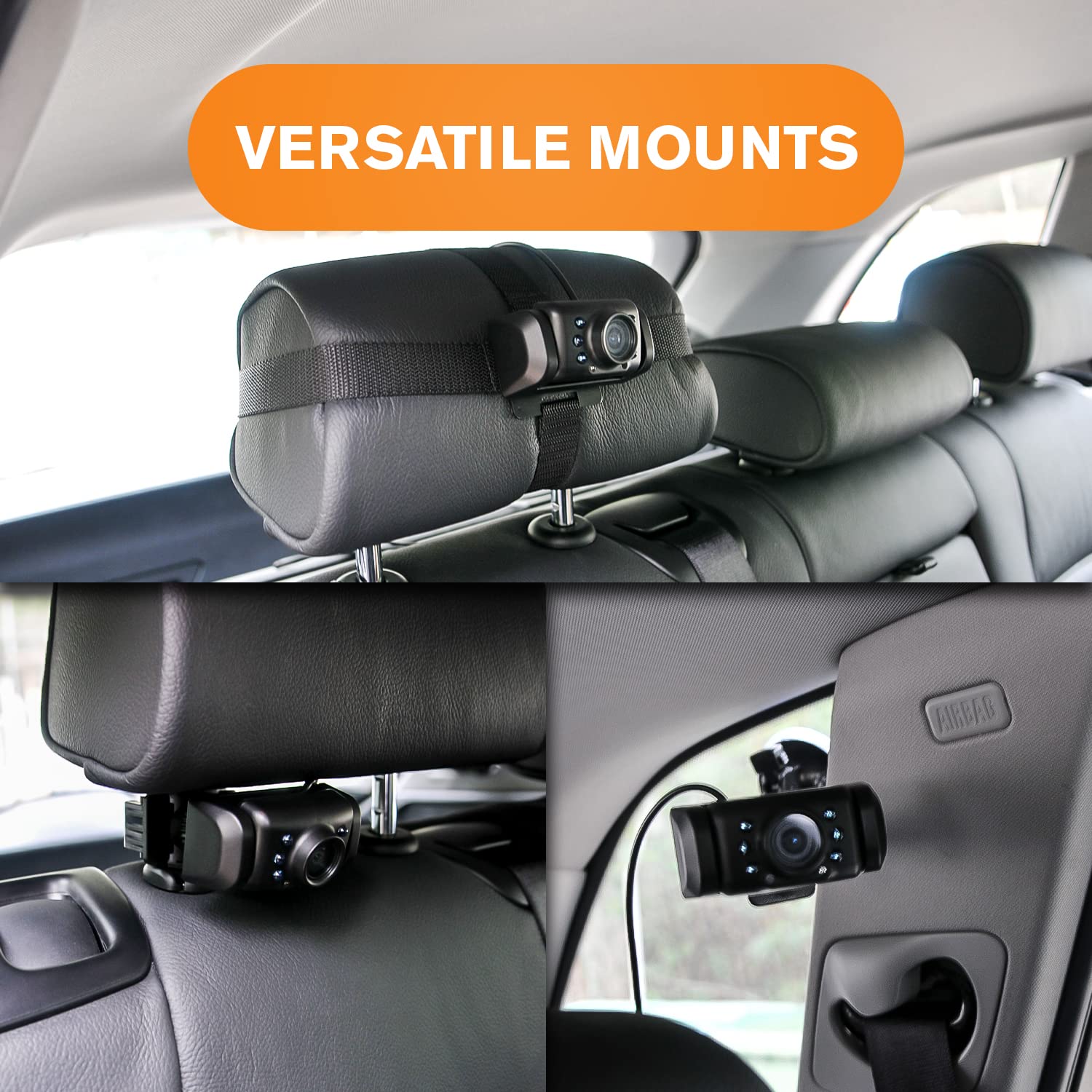 Yada headrest mount secures the camera for hands-free travel