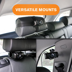 Yada headrest mount secures the camera for hands-free travel