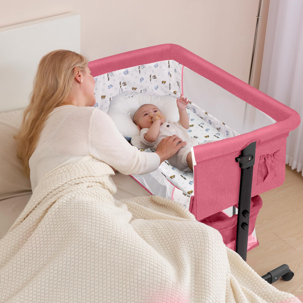 YADAQE bassinet with mosquito net closed for breathable nighttime sleep