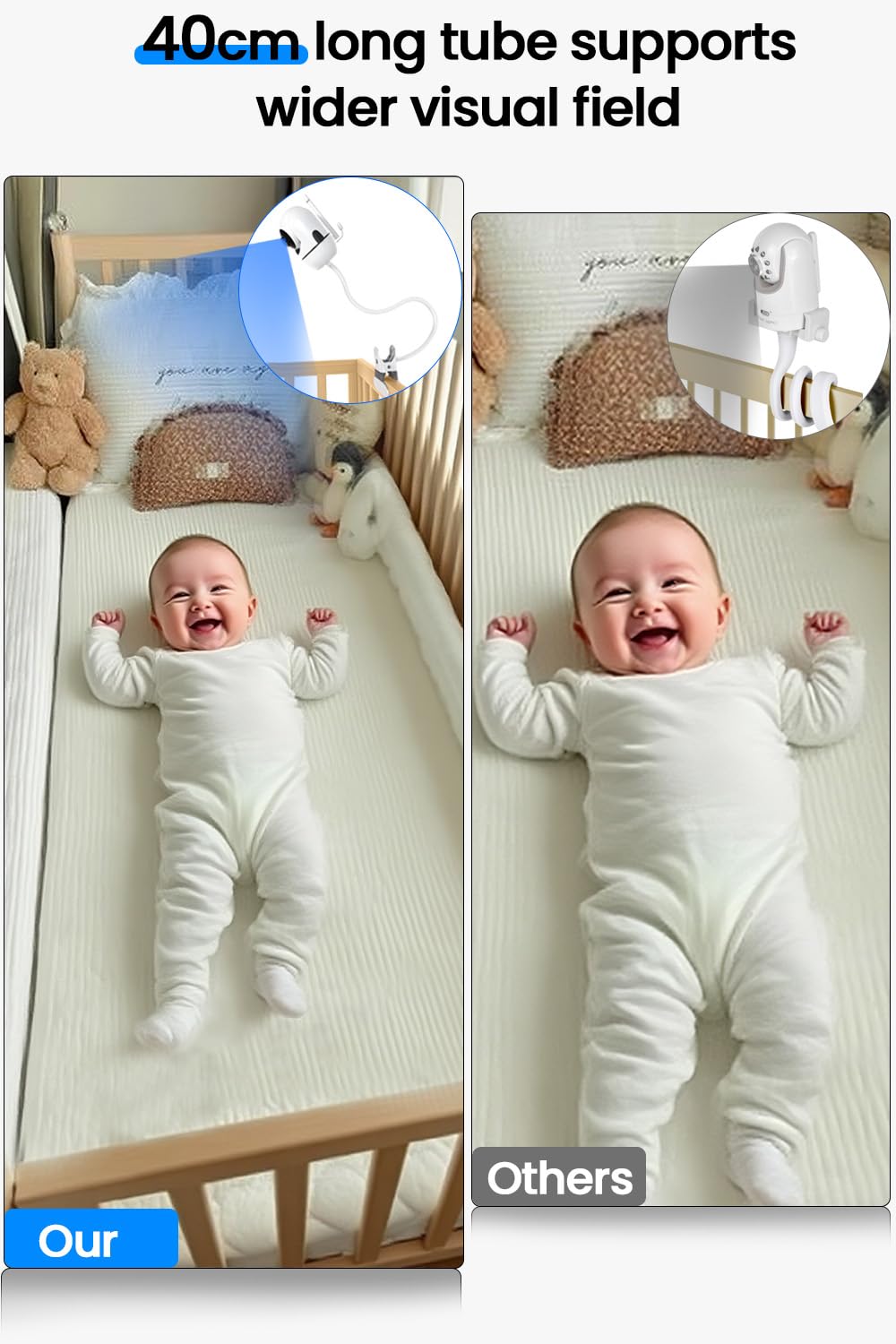 Yaekea adjustable clamps ready for crib or shelf mounting