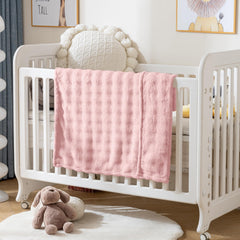 Yagle Mate baby blanket with checkered pattern close-up highlighting texture