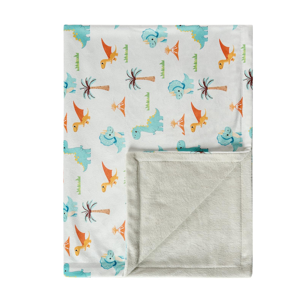 Yagle Mate baby blanket with colorful dinosaur design for cheerful nursery decor and cozy snuggles.