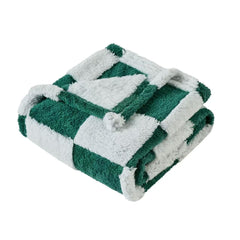 Yagle Mate fleece baby blanket 3D checkerboard close-up shows soft touch for cozy naps.