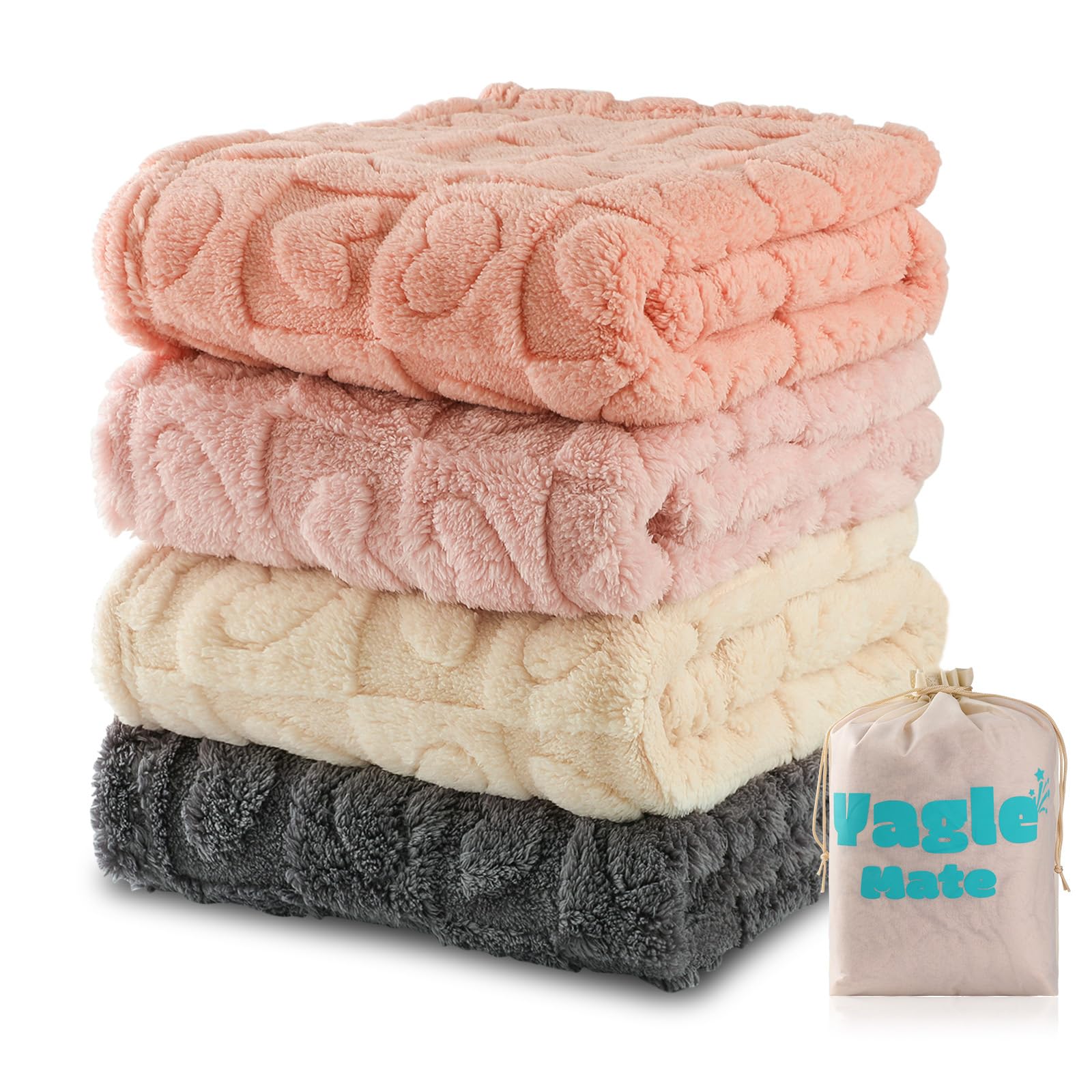 Yagle Mate heart-checkered pink blanket for cozy baby cuddles
