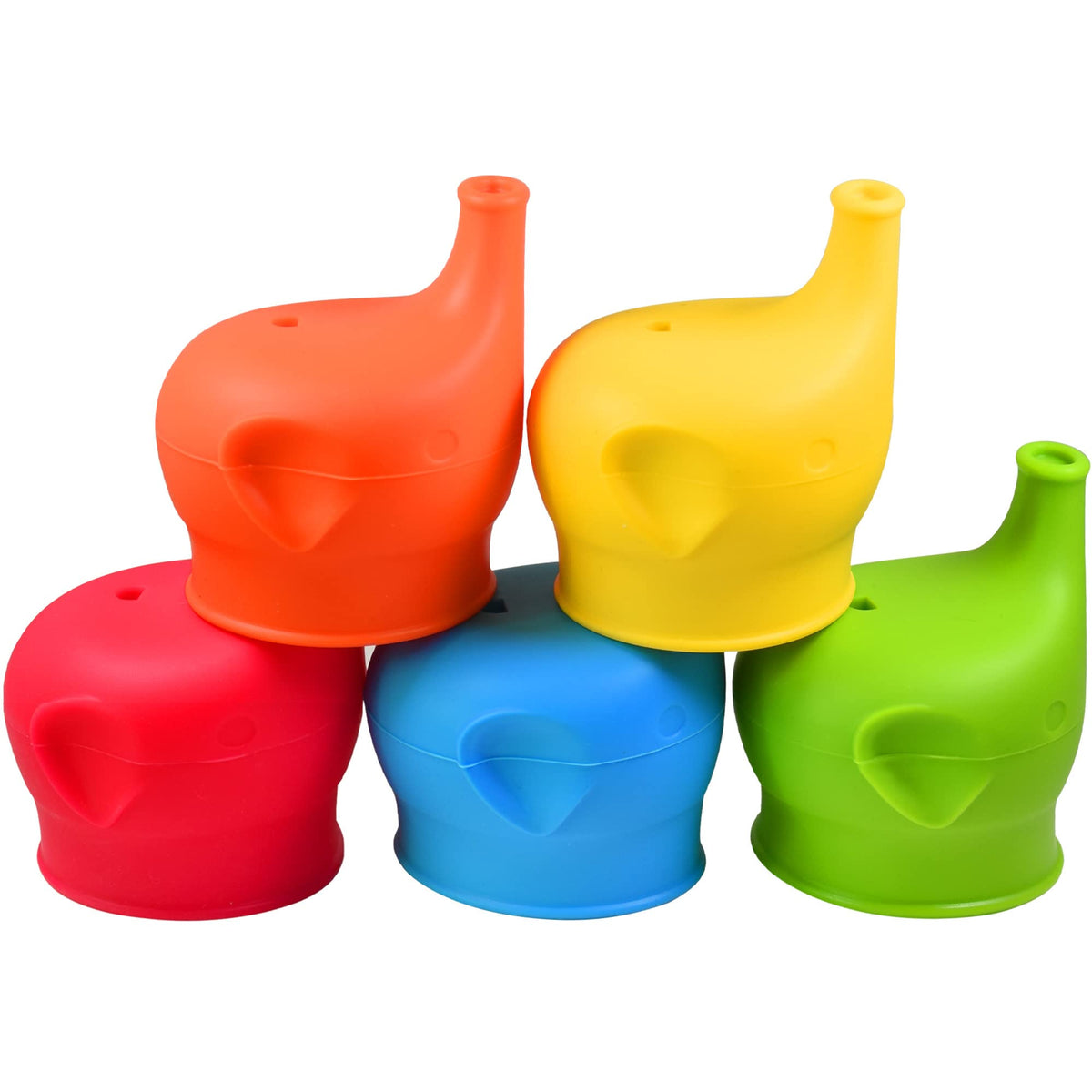 Yagote silicone sippy lid in yellow on cup to prevent spills