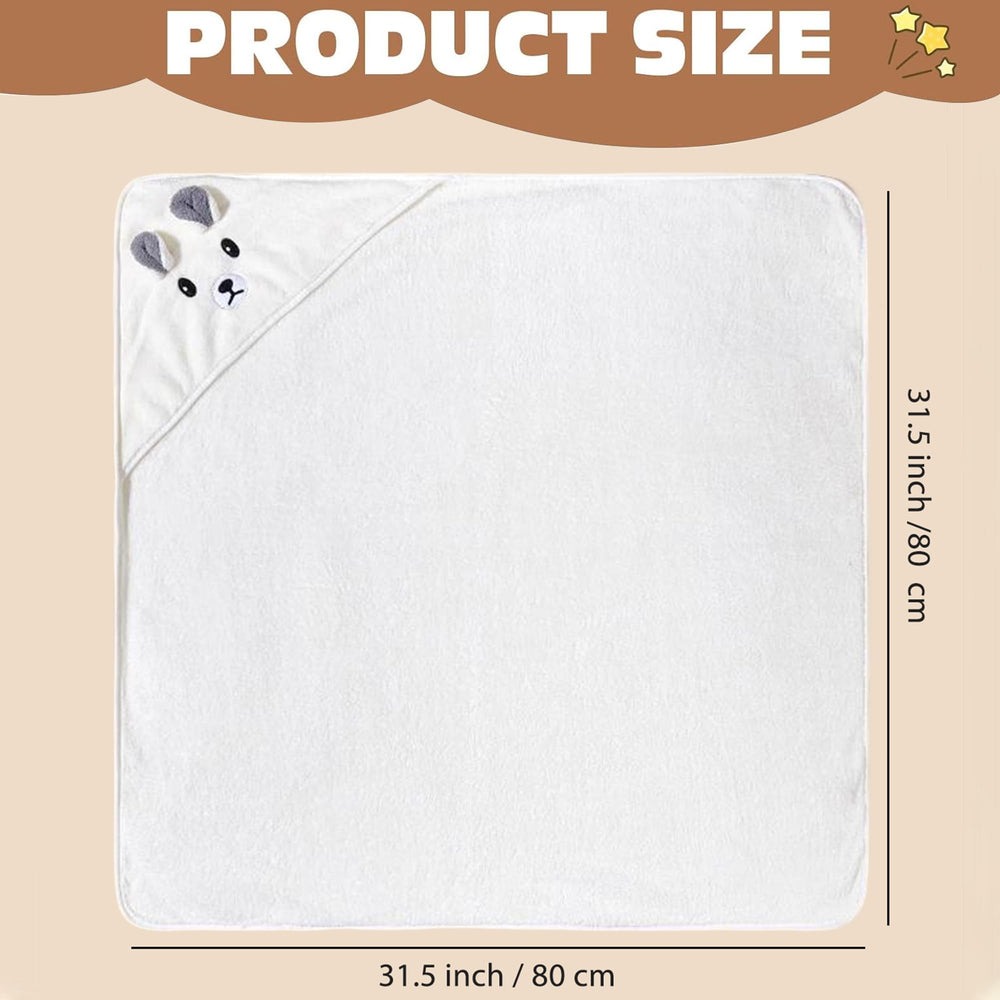 Yaiseiko hooded towel with Brown Gog design shows snug hood for wiggly toddlers