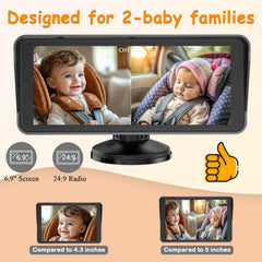 Yakry 2Kids night vision with auto brightness adapts to cabin lighting for easy viewing