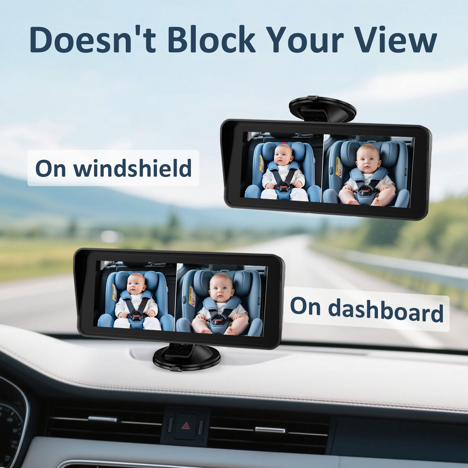 Yakry ABS+TPU windshield mount provides durable attachment in sun.