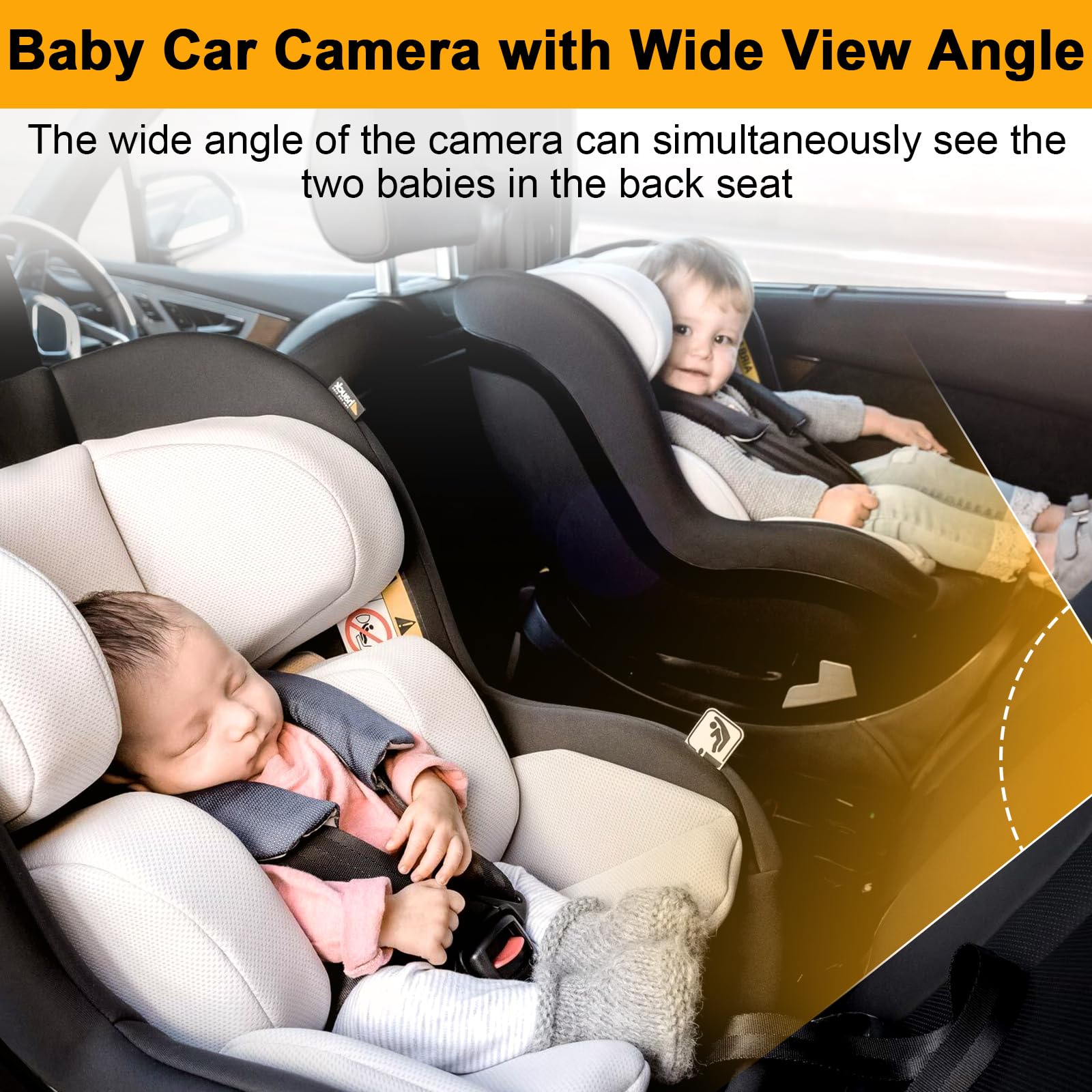 Yakry Baby Car Camera 360° rotation for flexible viewing angles.