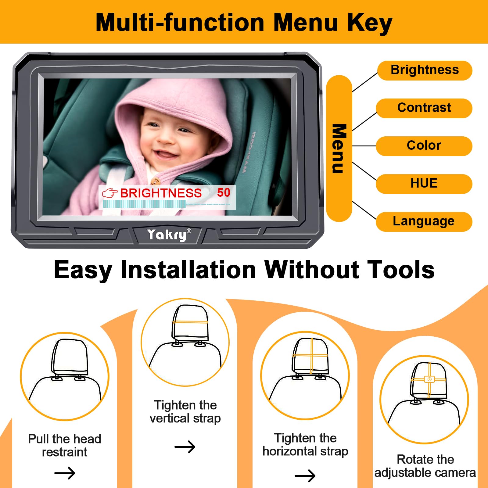 Yakry Baby Car Camera ideal baby shower gift for new parents.