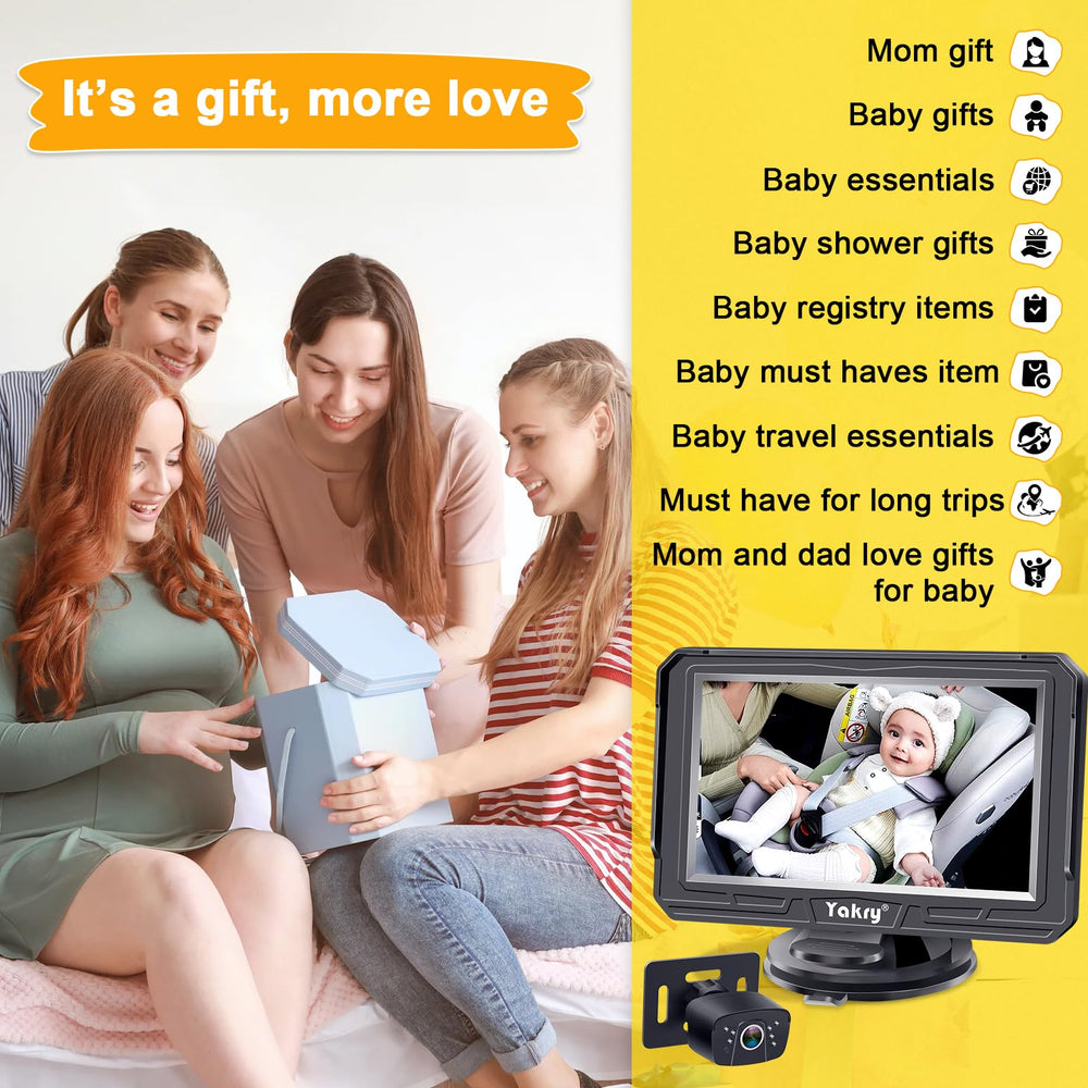 Yakry Baby Car Camera long power cord for flexible placement.