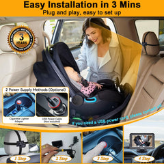 Yakry Baby Car Camera night vision 940nm for dark‑room visibility.