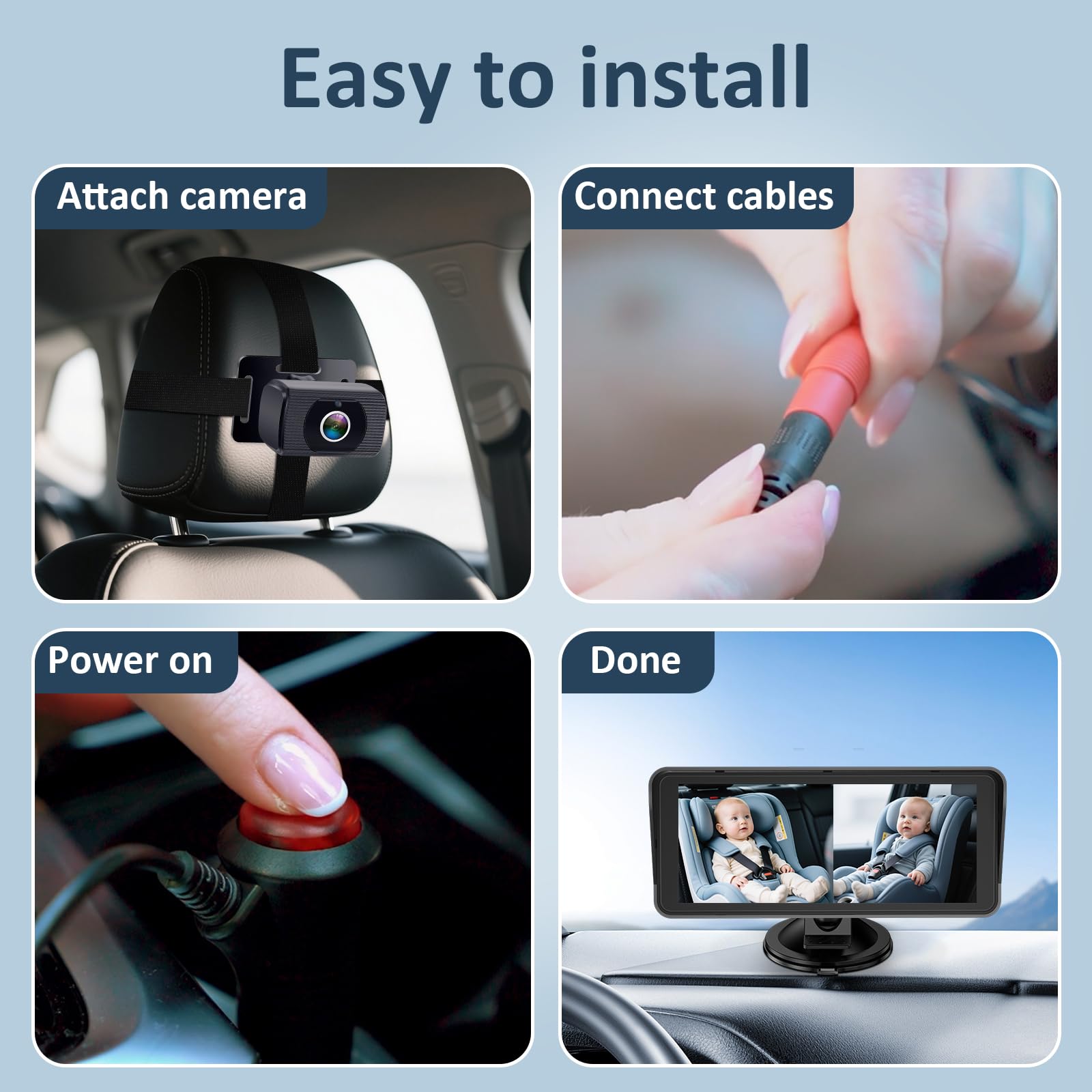 Yakry IPS 1080p display delivers vibrant colors for clear viewing on the road.