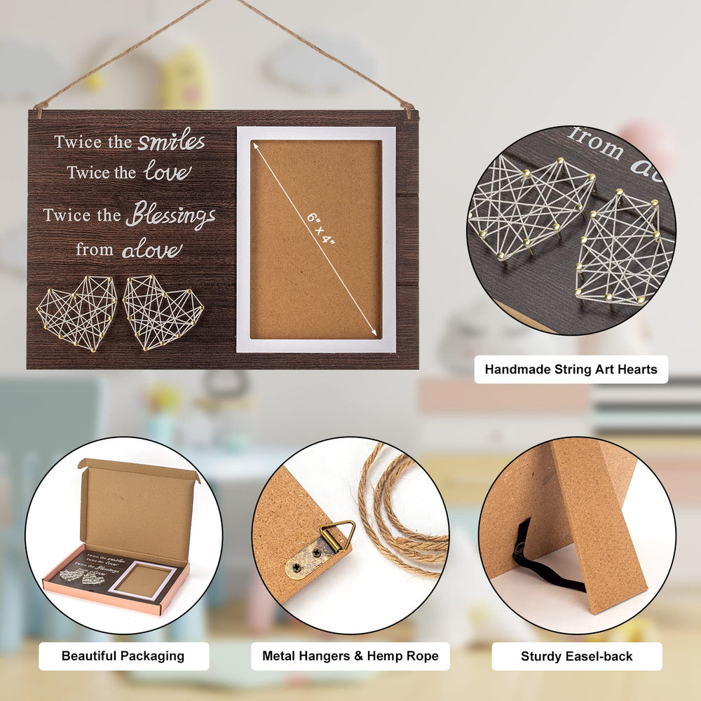 Yakucho Twins Baby Frame 4x6 photo slot for easy memories.