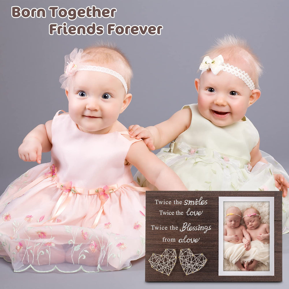 Yakucho Twins Baby Frame christening gift-ready presentation for keepsakes.